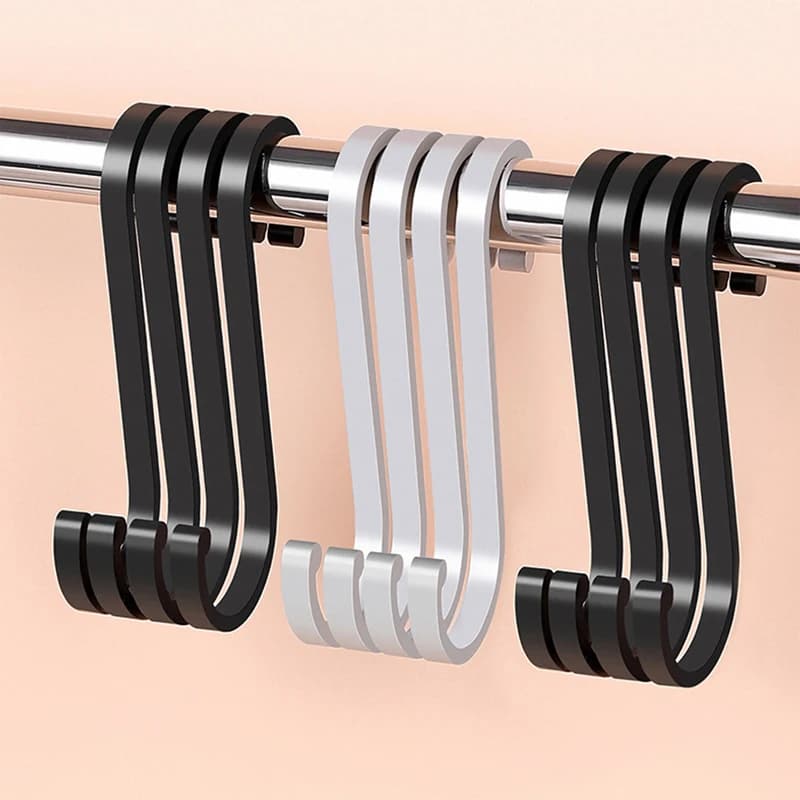 20Pcs Space Aluminum S Hooks Gold Large Multi-Purpose Bathroom Kitchen Hanging Clothes Pot Pan Towel Rack Hanger
