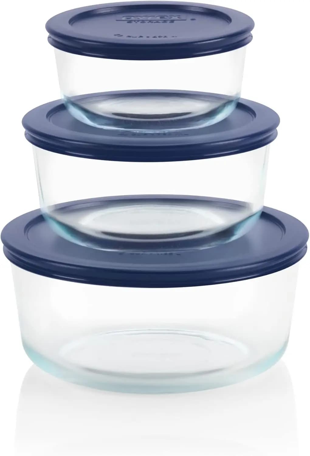 Set di 3 Contenitori in Vetro per Alimenti con Coperchi Senza BPA, Lavabili in Lavastoviglie e Utilizzabili in Microonde per Preparazione Pasti