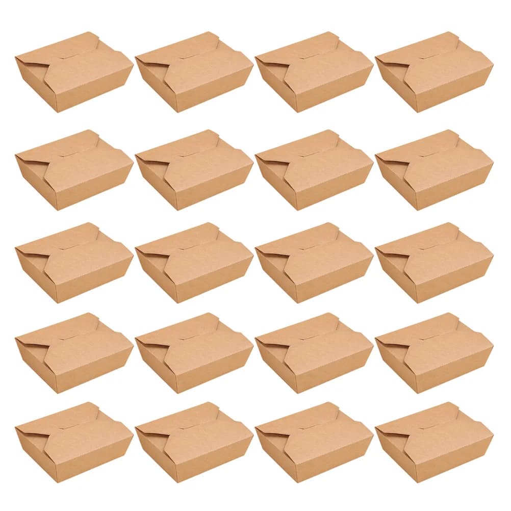 Scatola da pranzo in carta Kraft da 20 pezzi contenitori usa e getta per la preparazione dei pasti scatole da asporto per alimenti per la casa del ristorante (800ml)