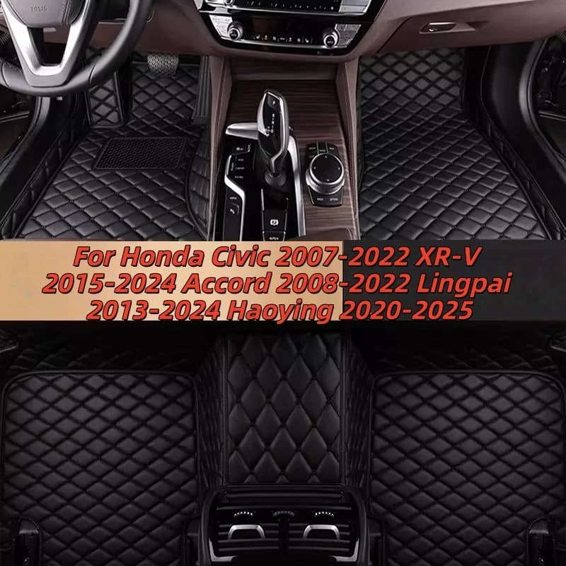 Personalized Auto Car Mats Anti-slip for Honda Civic 2007-2022, XR-V 2015-2024, Accord 2008-2022, Lingpai 2013-2024