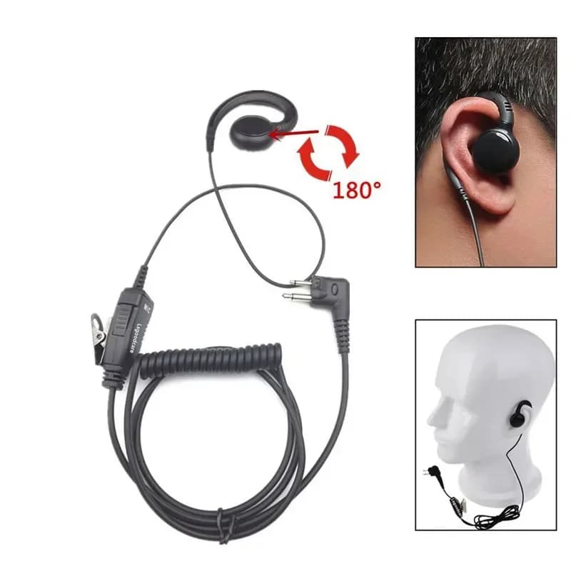 Swivel Ear Hook Headset PTT Mic Speaker Earpiece for Motorola Walkie Talkie CP040 CP140 CP200 DP1400 GP300 XT180 420 XT460 FT-65