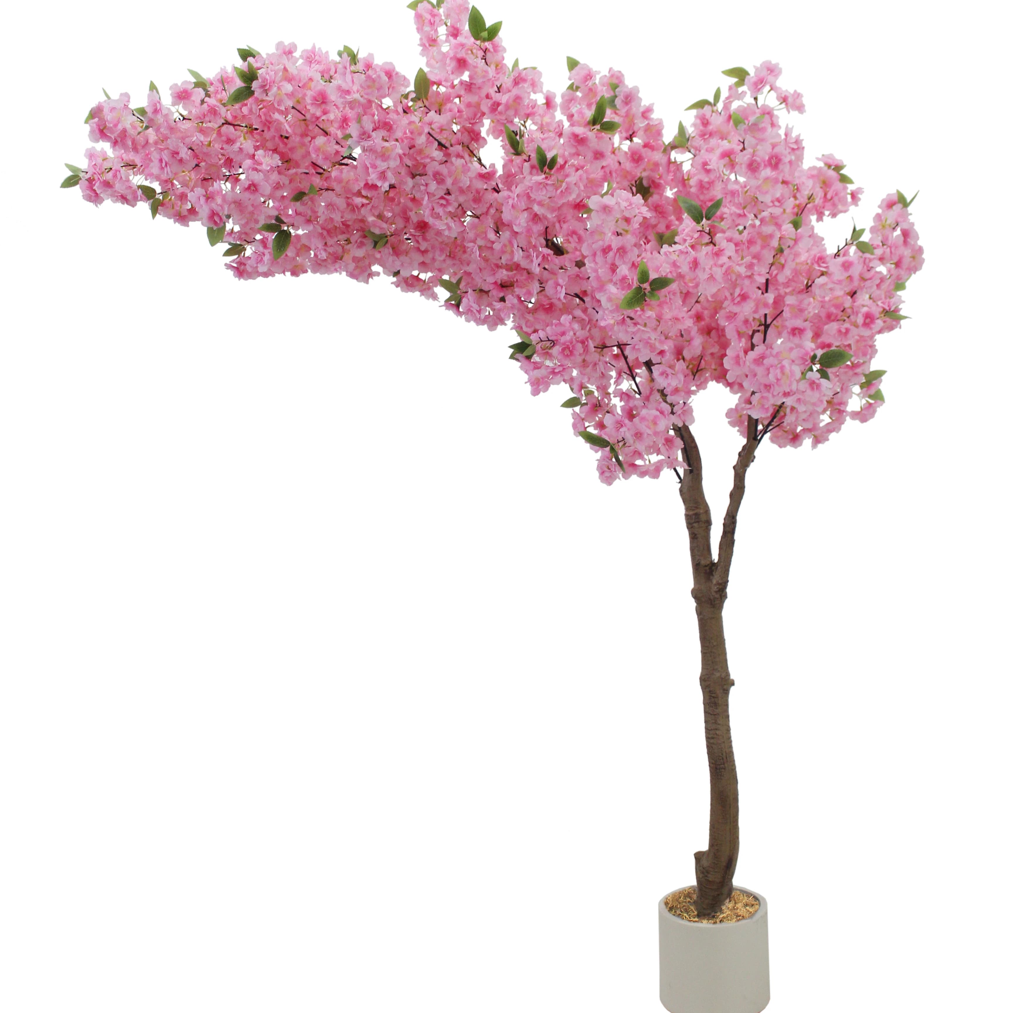 Albero di ciliegio curvo allungato, decorazione artificiale per interni ed esterni