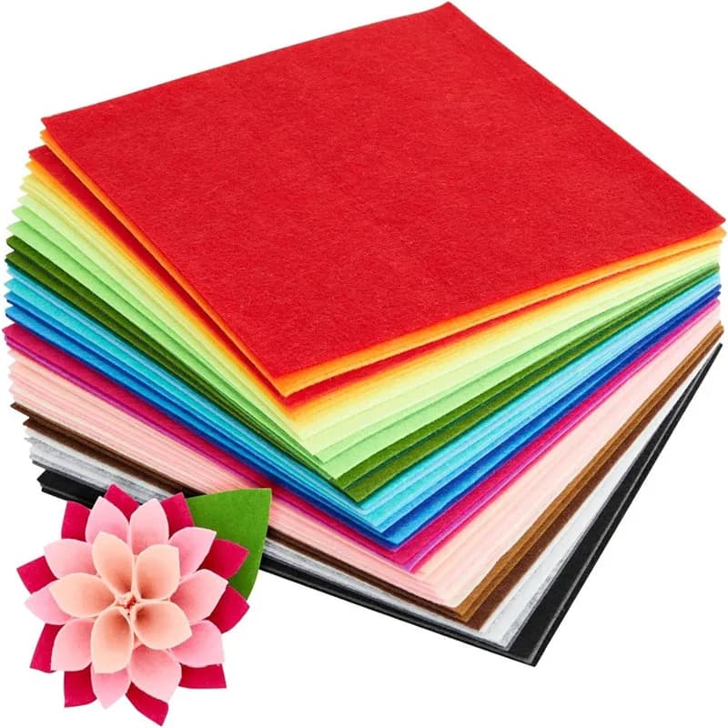 40Pcs Craft Felt Fabric Sheet Set Mixed Color Nonwoven Needlework Felt Cloth For Kids Sewing Scrapbooking DIY Patchwork Quilting