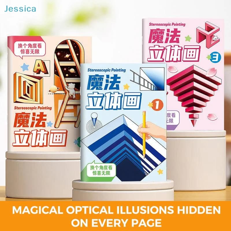 〔S〕1/3pcs Magic 3D Stereo Kids Educational Doodle Sketchbook Funny Graffiti Painting Notebook Children Art Creativity Books