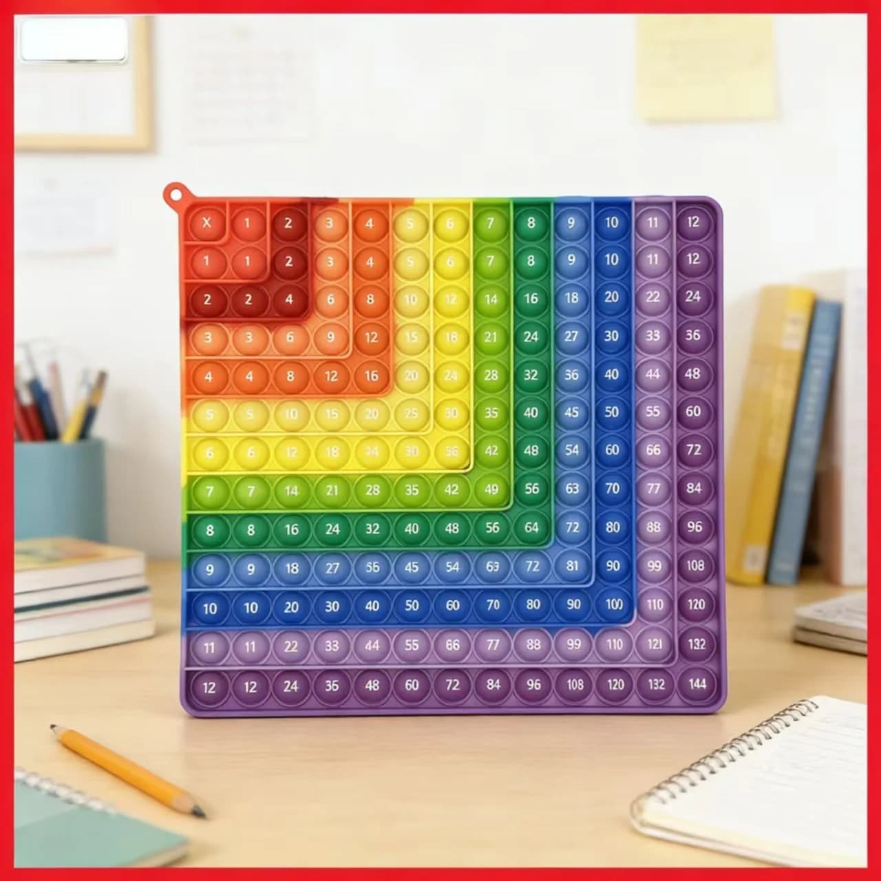 Colorato 12x12 Moltiplicazione Push Bubble Fidget Toys, Times Table Matematica Risorse didattiche Giocattoli educativi Regali per bambini
