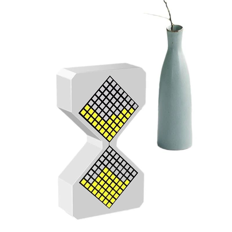 Timer elettronico, ricarica wireless, lampada da scrivania con ricarica USB, regalo, ornamento a forma di clessidra 3D da comodino, luce notturna ambientale a LED