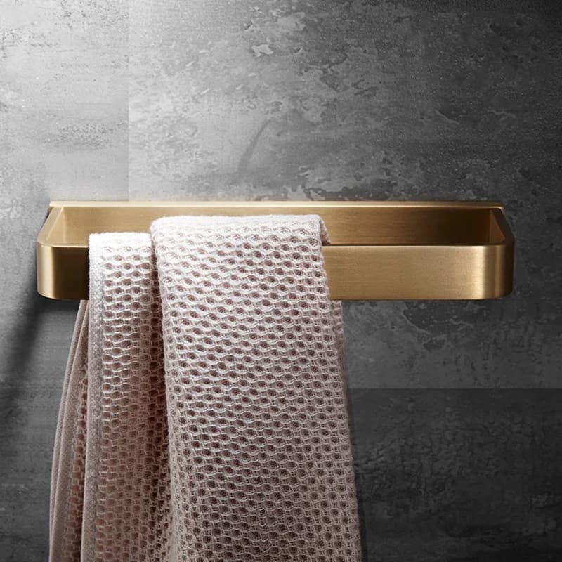 Brushed Gold Brass Bathroom Towel Ring Wall-mounted Shower Towel Rack Chrome/Black Toilet Towel Bar Bathroom Hardware Pendant