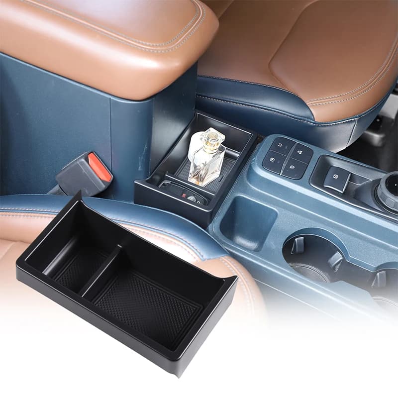 Per Ford Maverick 2022-2026: Scatola portaoggetti per console centrale, organizer per interni auto, custodia portaoggetti davanti all'asciugamaniere