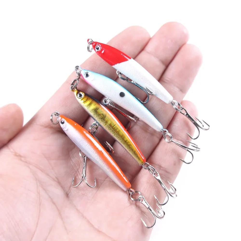 6cm 3.4g 4pcs Fishing Bait Set Sinking pencil bait Wobbler Pike Bass Fishing Lure for Sea Carp Fishing Tackles De Pesca