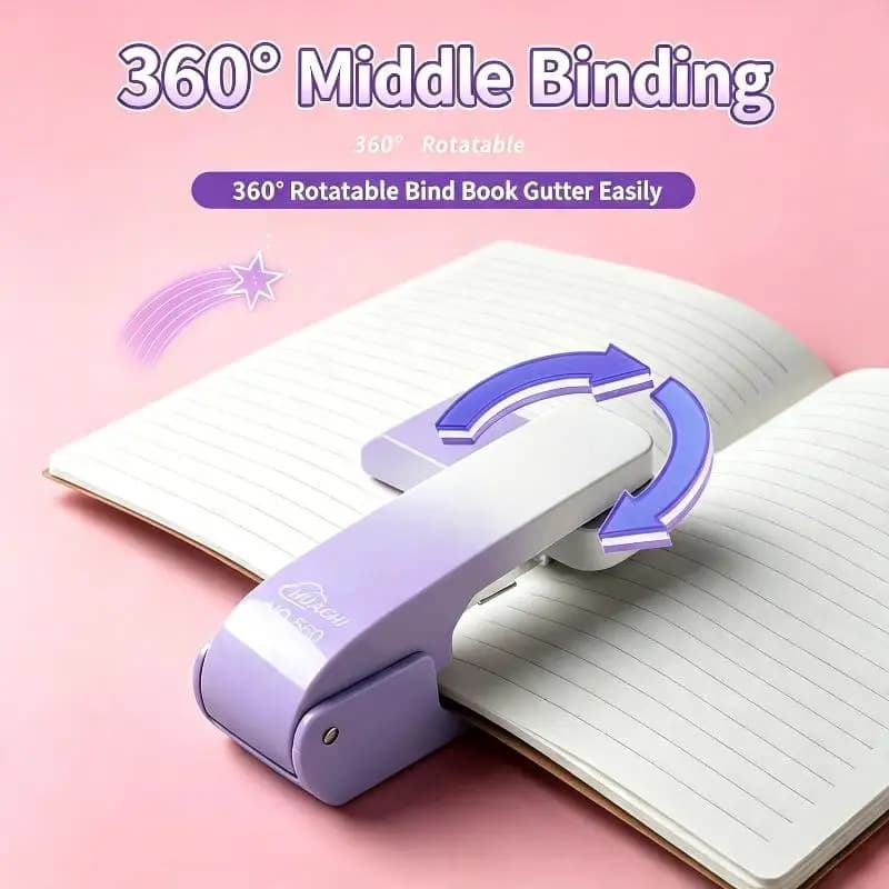 New 360 Degree Rotatable Stapler With Gradient Comfortable Grip Perfect For School Office Students Daily Document Binding