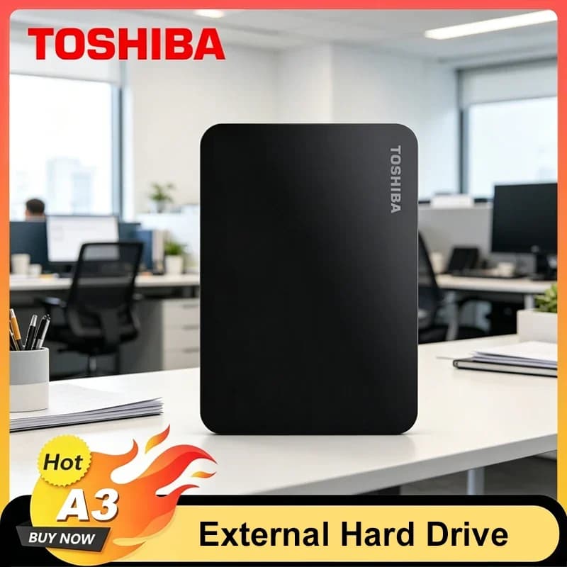 Toshiba A3 HDTB420XK3AA Canvio Basics Disco Rigido Esterno Portatile USB 3.0 Nero 500GB 1TB 2TB - Serie A3