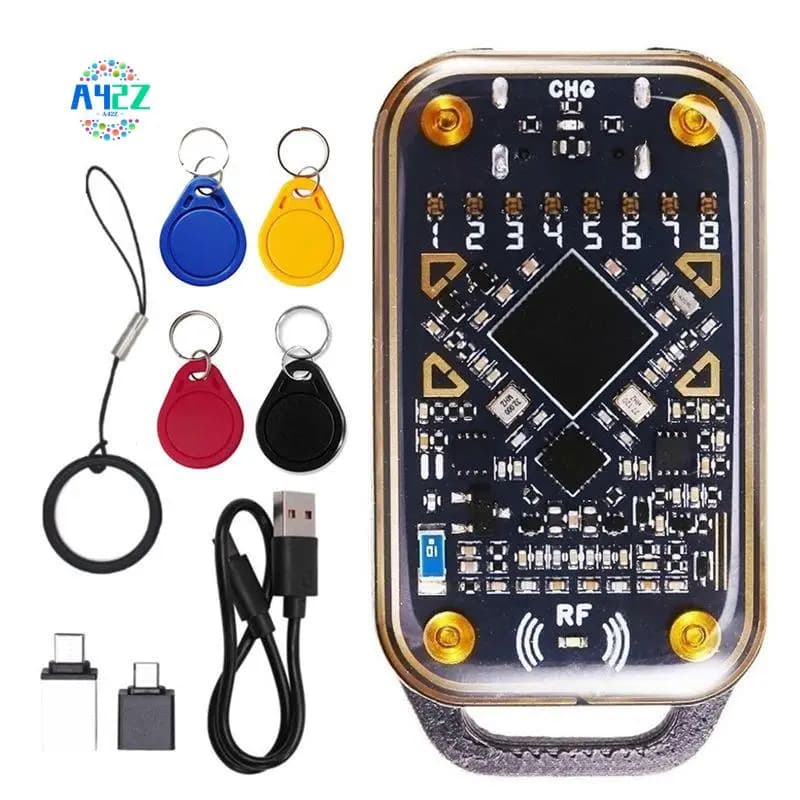 Emulatore di carte ultra intelligenti A42Z-Chameleon + 4Xcuid Portachiavi Lettore di chip intelligente RFID 125Khz 13,56Mhz Decodifica scheda Duplicatore NFC