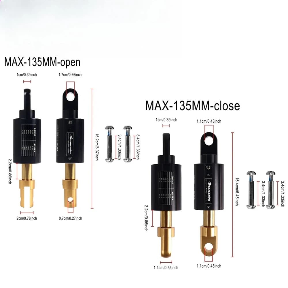 Monorim 135/145/150/165MM MXA Accessori per sospensioni pneumatiche Parte per scooter elettrico/Ebike/recreativo/MTB Sospensione con regolazione dell'aria
