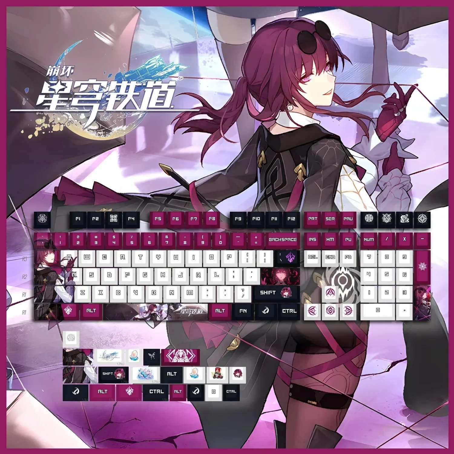Honkai: Star Rail Kafka Copritasti PBT per giochi con tastiera meccanica Personalizza