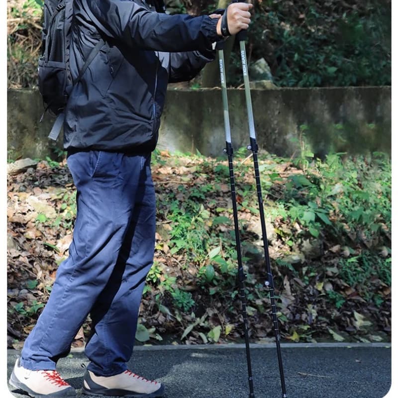 Ultra-Light Carbon Fiber Trekking Pole, 3-Section External Lock Telescopic, Strong Load Corrosion Resistant for Hiking Travel