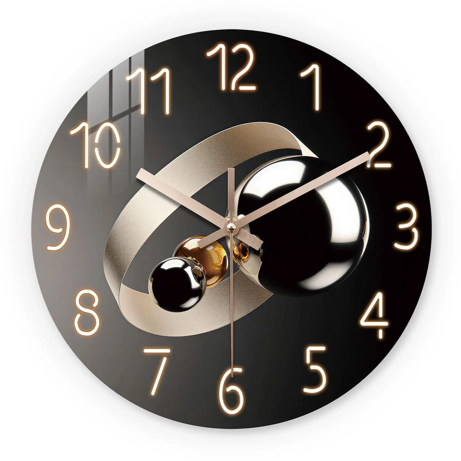 Black wooden wall clock, 10-24 inch silent wall clock, battery powered AA, suitable for living room, bedroom, office, (battery not included), Mother's Day, Easter, early April