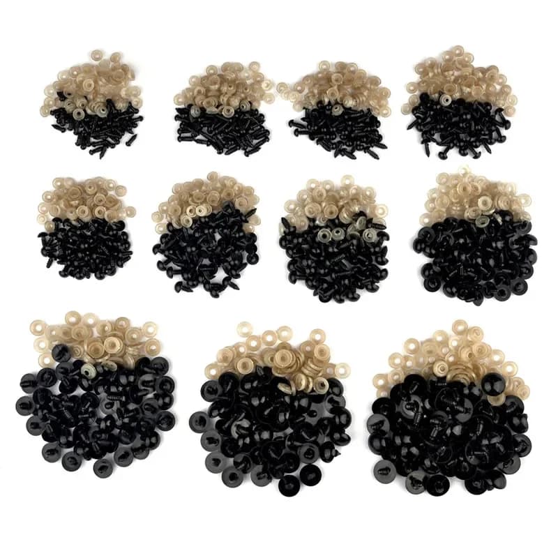 100pcs 5-16mm Eyeball Doll Accessories Black Plastic Plush Safety Eyes Amigurumi for Toy 6mm 8mm 10mm DIY Funny Toy Eyes Animal