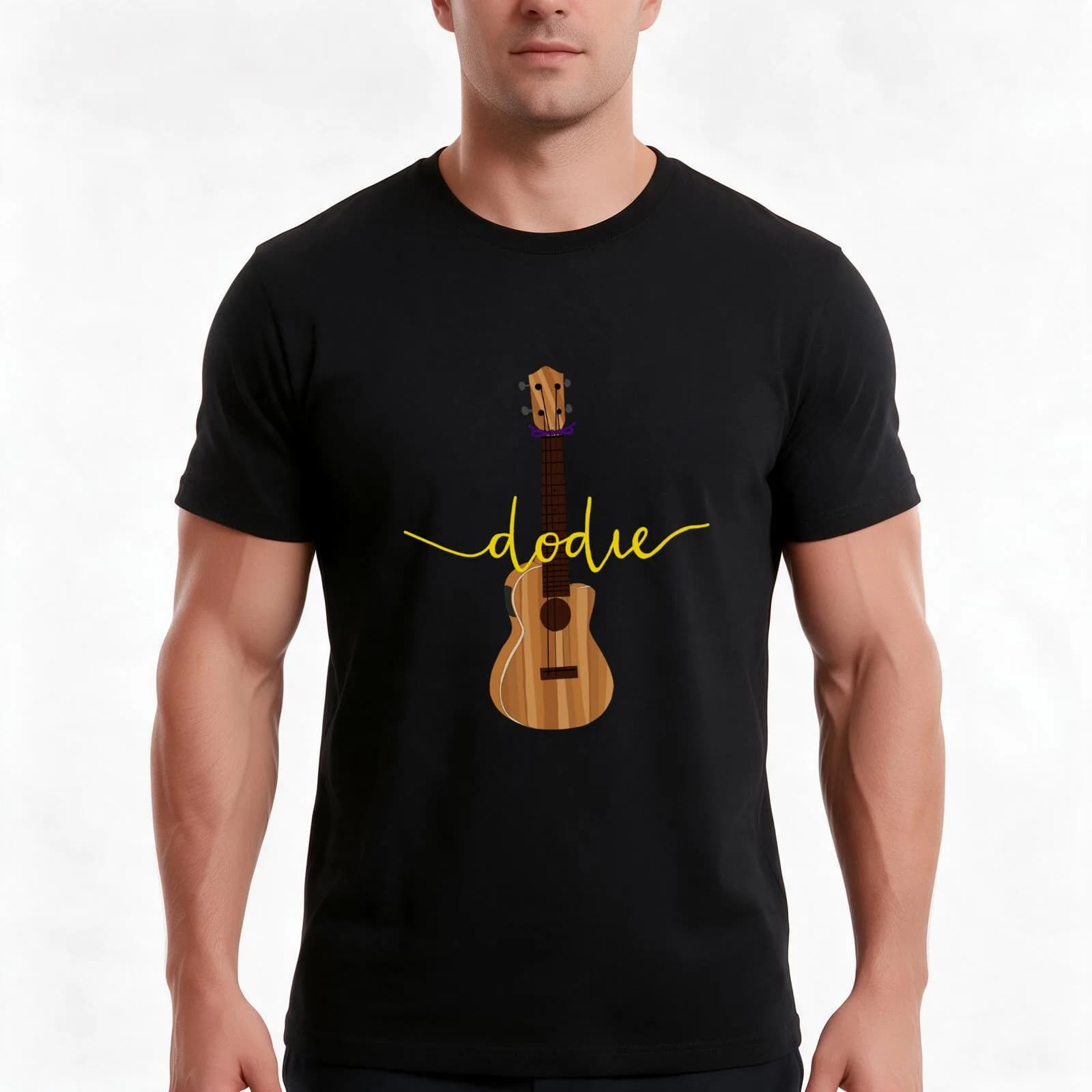 Dodie Clarks's Ukulele with Dodie Logo T-Shirt, Summer Casual Cotton Tee, Oversized Streetwear Tops, Vintage Graphic Print