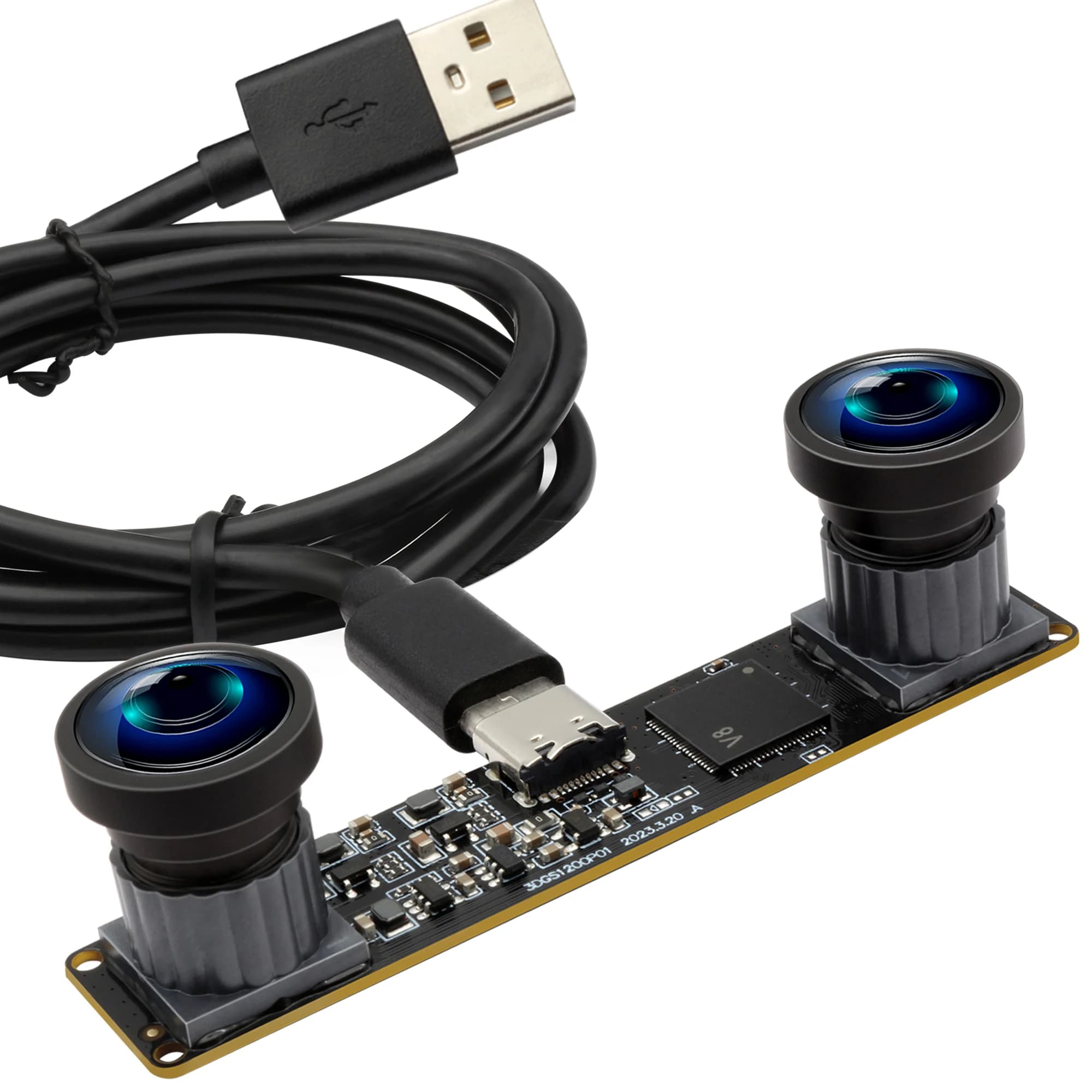 ELP 1200P 60fps Fotocamera stereo 3D Otturatore globale Modulo fotocamera USB Sincronizzazione webcam grandangolare Fotocamera Lightburn a doppia lente