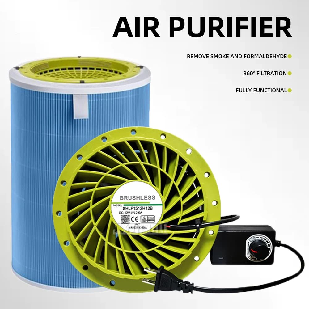 Purificatore d'aria regolabile da 220V a 12V con ventola di raffreddamento circolare per uso domestico e in ufficio, conversione ad alta efficienza energetica
