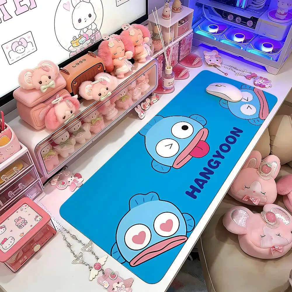 S-Sario H-Hangyodon Mouse Pad Gaming Deskmat Sakura Mousepad Anime Office Carpet Gamer Tastiera Scrivanie per computer