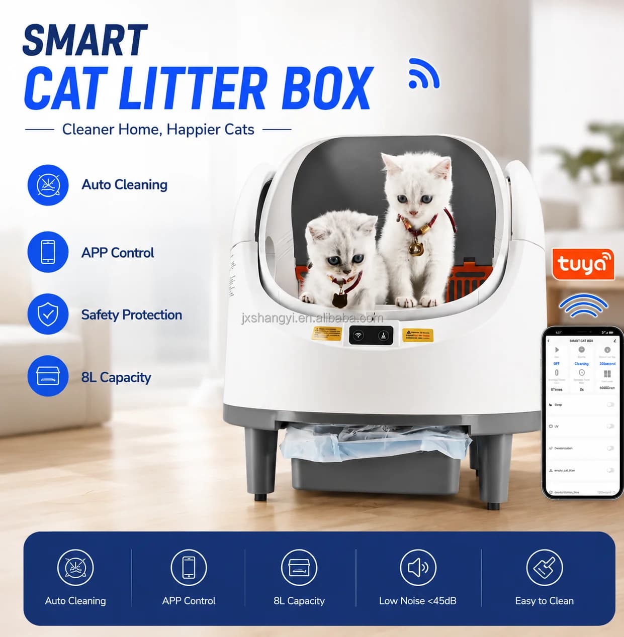 hit product68L Auto Self Cleaning Cat Litter Box Compatible with All Cat Litters Tofu Clay Mixed and Mineral
