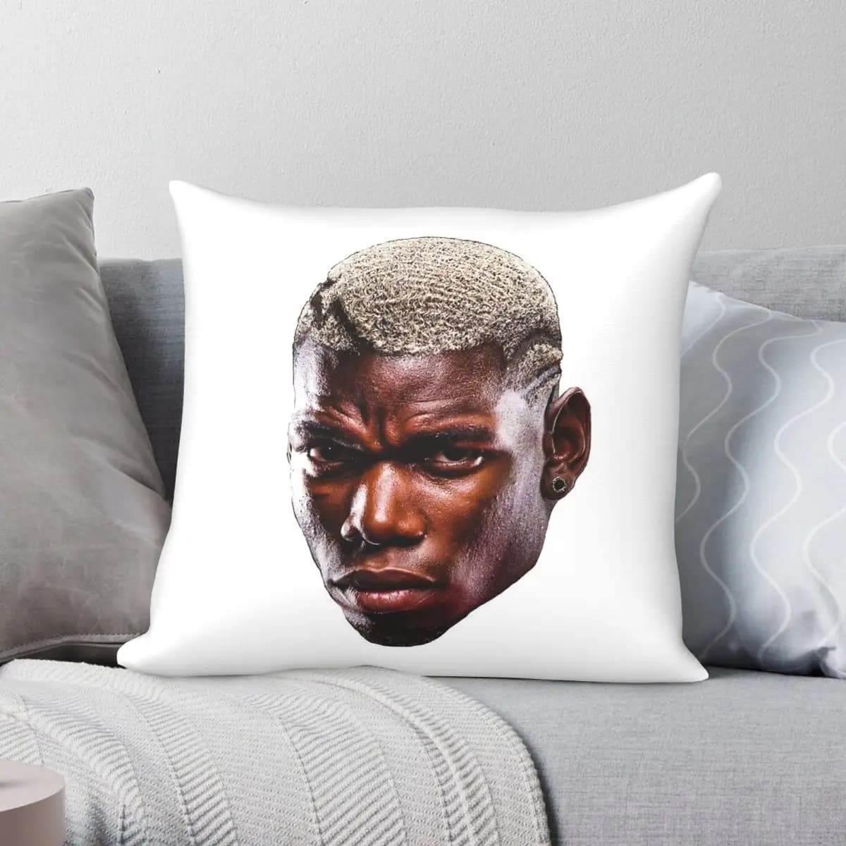 Fodera per cuscino quadrata Paul Pogba in poliestere, lino e velluto, decorazione creativa, federa per cuscino decorativa, copricuscino per divano, all'ingrosso