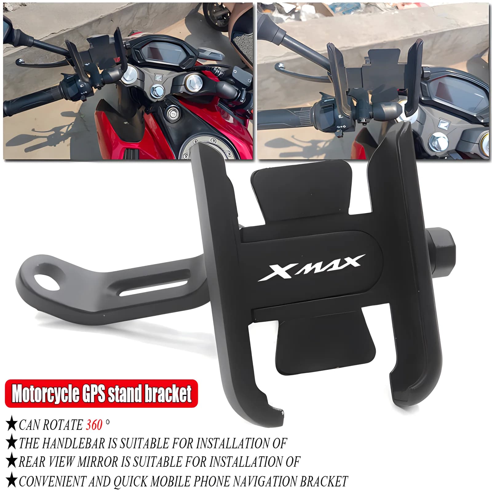 Misura Per Xmax300 Xmax400 Xmax125 Xmax250 Accessori Moto Manubrio Supporto Del Telefono Mobile GPS Del Basamento Della Staffa Xmax 300 400