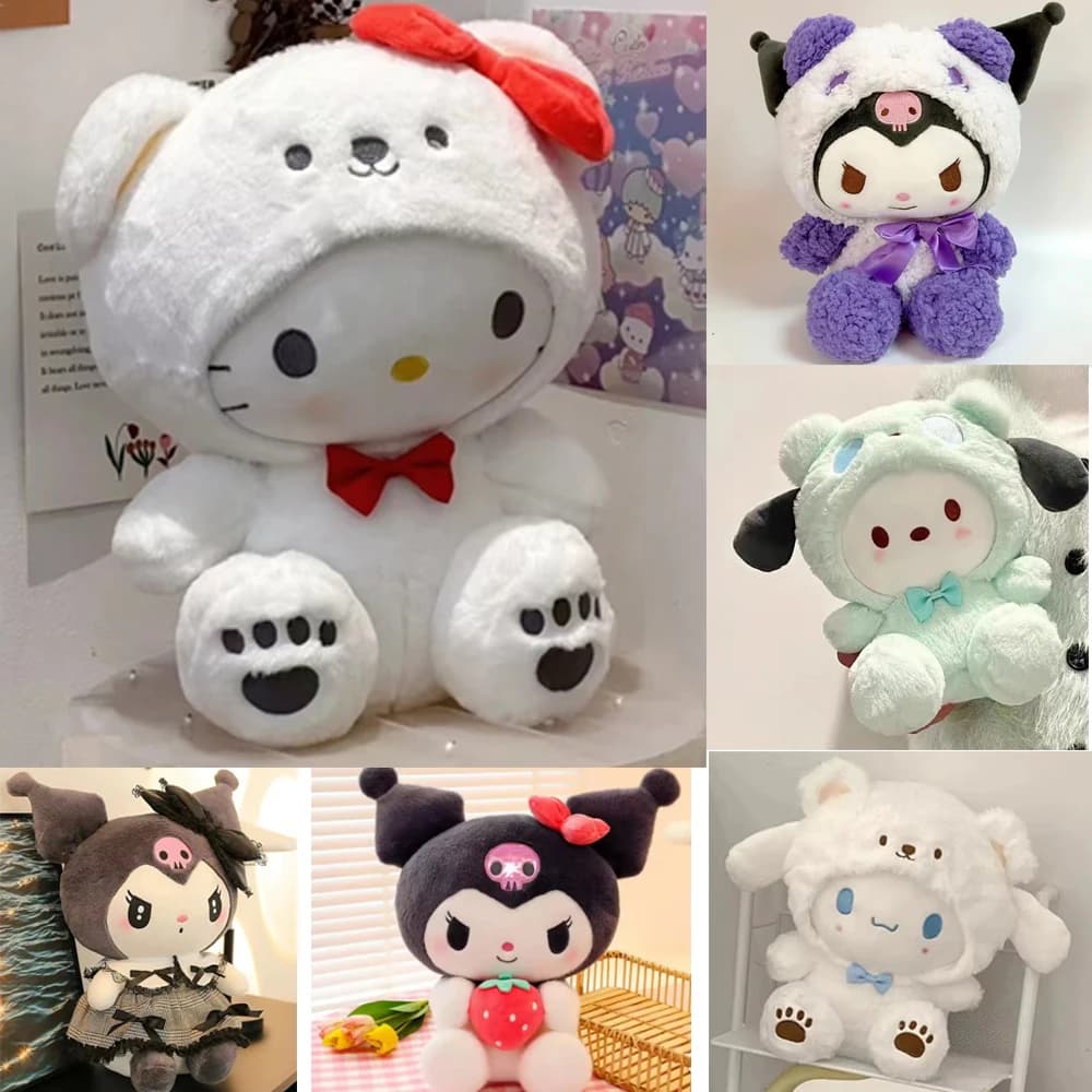 Peluche Sanrio 25Cm Kuromi My Melody Cinnamoroll, Morbido Cuscino Imbottito, Regalo di Natale per Bambini