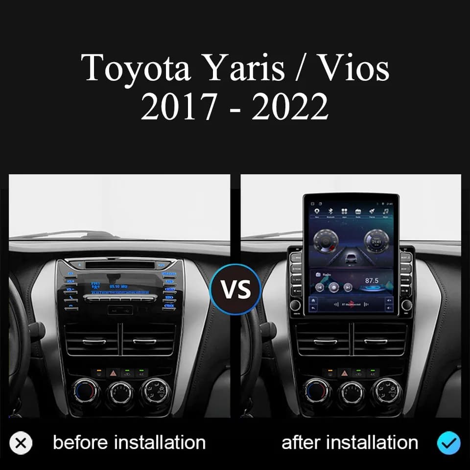 8G + 128G Android 14.0 4G Net Car Radio FM AM Multimedia Video Player PC Tablet Per Toyota Vios Yaris 2017 2019 2020 registratore a nastro