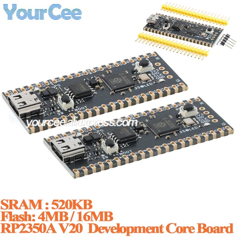 5 pz/1 pz RP2350A V20 4MB 16MB Flash Core Development Card Module RP2350 RISC-V Hazard3 520KByte MicroPython/C/C++C For Arduino