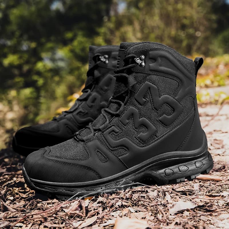 Stivali tattici da uomo Scarpe da trekking di marca stringate Stivali da trekking da arrampicata all'aperto antiscivolo da uomo Zapatillas Hombre Stivali da moto
