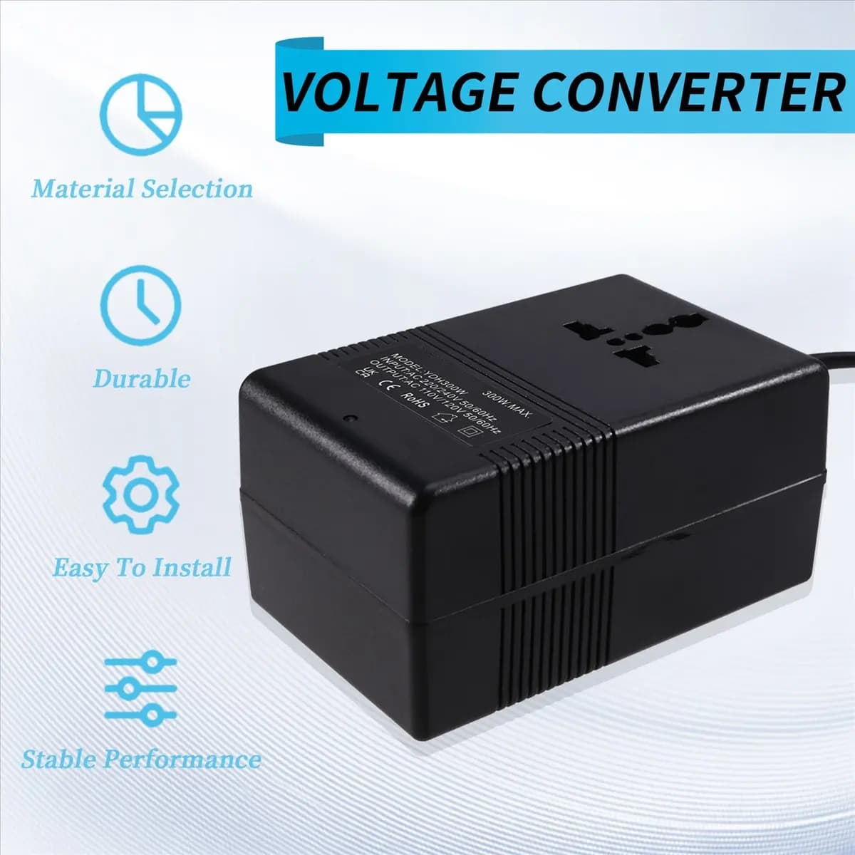 A79G 300W Voltage Converter Transformer 220V to 110V Step-Down Transformer 110V to 220V Travel Adapter UK Plug Inverter