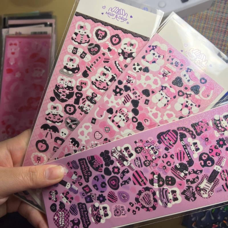 Adesivi Decorativi Coreani Laser Kawaii con Animali Cartoni Animati per Quaderni, Album Fotografici, Planner e Scrapbook Fai-da-te