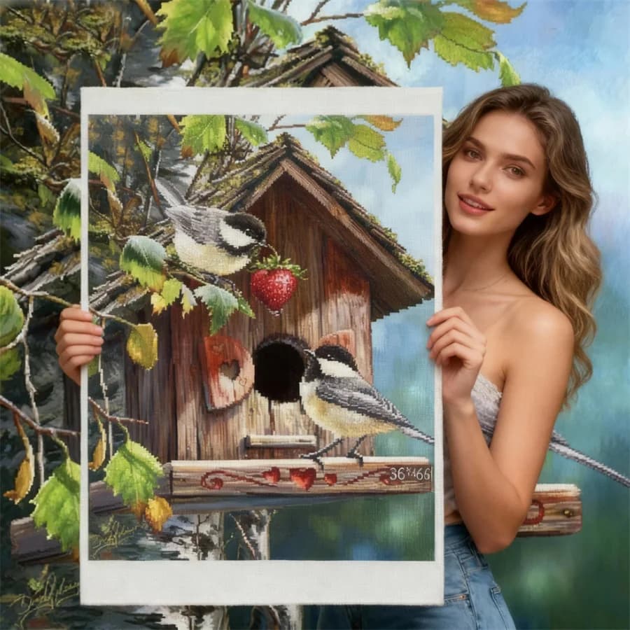 Uccello animale 2026 Nuovo stile stampato tela fai da te kit punto croce set arti arti artigianali ricamo cucito filo da cucire pittura