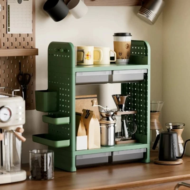 Multi-Tier Coffee Bar Organizer, Countertop Capsule & Tea Bag Storage Rack, Versatile Shelf for Office & Home Kitchen Use