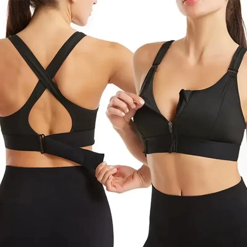 Women sports bras Front hinge Adjustable strap Anti-urtus Elastic Fitness bra Slim Yoga Crop Top