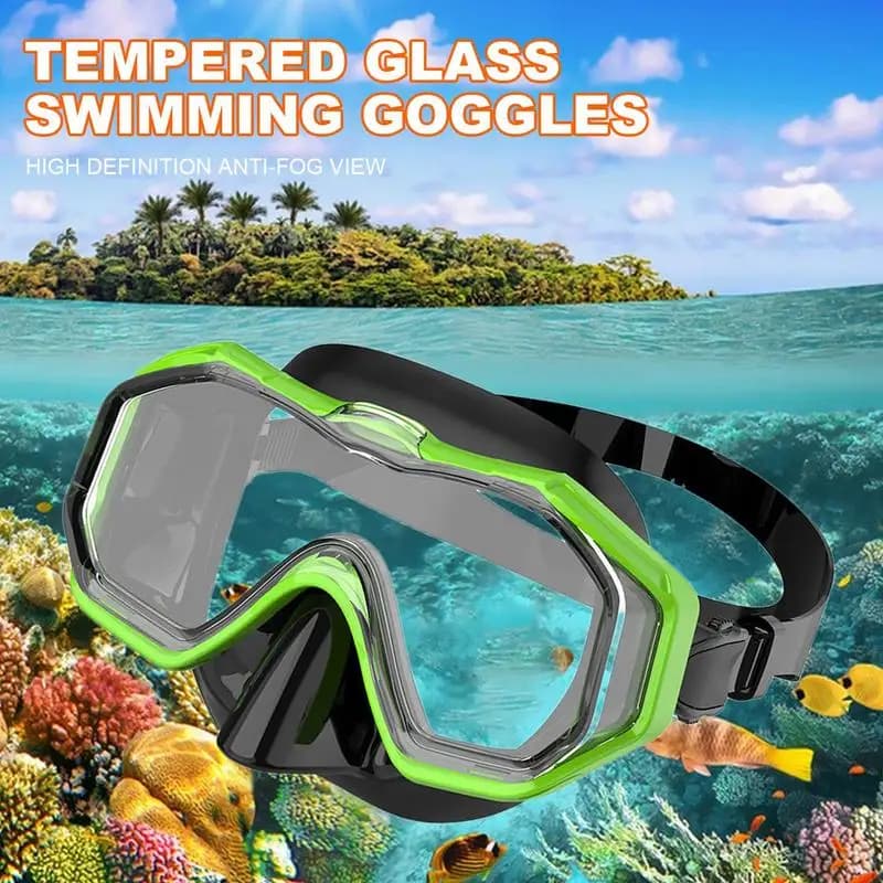 Occhialini da nuoto con copertura per il naso occhialini da snorkeling in vetro temperato trasparente occhiali da piscina antiappannamento con guarnizione in Silicone morbido impermeabile