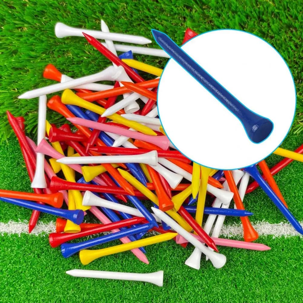 Tees da golf da 100 pezzi riducono l'attrito T-shirt da golf in legno con rotazione laterale I migliori tee da golf T-shirt da golf con precisione del livello di colpo migliorato