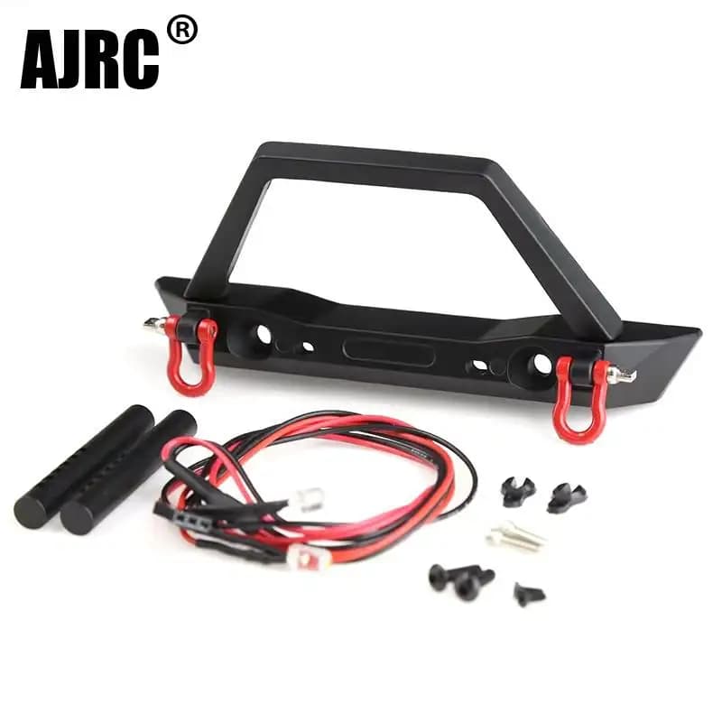 Paraurti anteriore in metallo con luci aggiornamenti della lampada accessori per parti per 1/10 Rc Crawler Axial Scx10 Ii