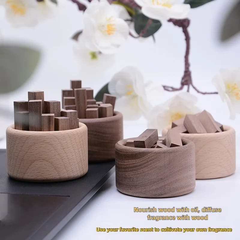 Olio essenziale Diffusore di aromi in legno Diffusore di oli essenziali Faggio naturale Profumo di noce nera Espansore Decorazione di fragranze per la casa