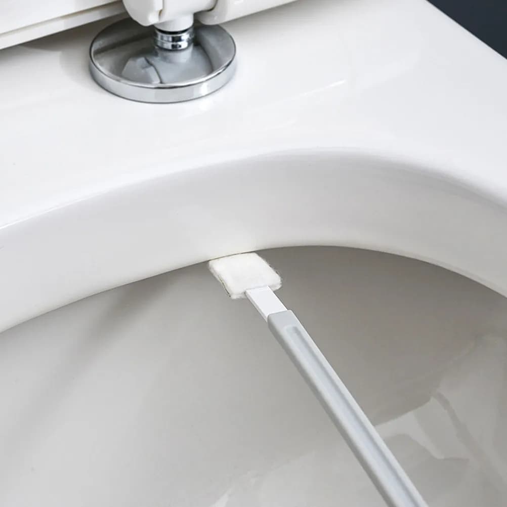 Disposable Toilet Brush 5 Sets Nonwoven Crevice Cleaner with Ergonomic Handle Hook for Window Keyboard