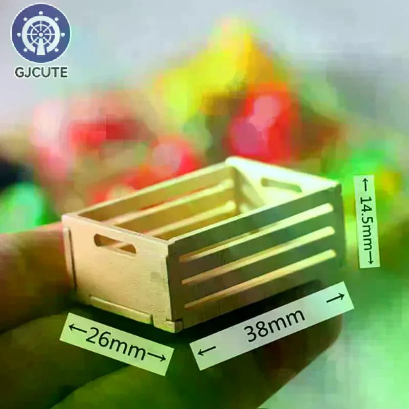3 mini cornici in legno per frutta in miniatura per casa delle bambole in scala 1:12