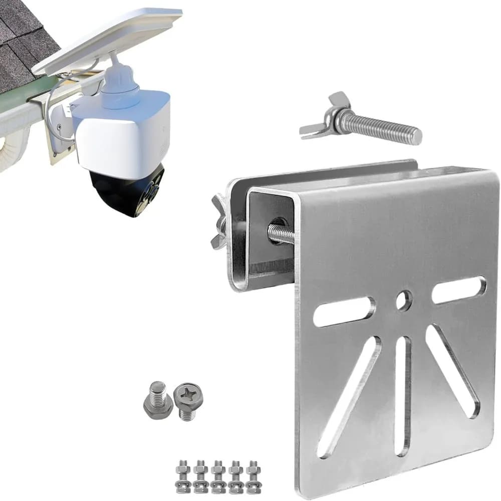 Staffe per telecamere di sicurezza in acciaio inossidabile, viti antiruggine, staffa per telecamera solare resistente alle intemperie, senza foratura richiesta, in metallo