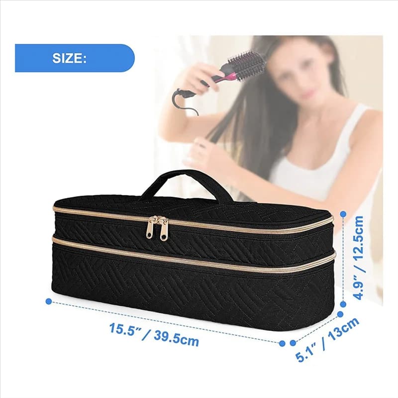 Nuova custodia da trasporto Asciugacapelli/Volumizzatore/Styler, Borsa portaoggetti isolata per strumenti per capelli Organizzatore per parrucchiere con divisori