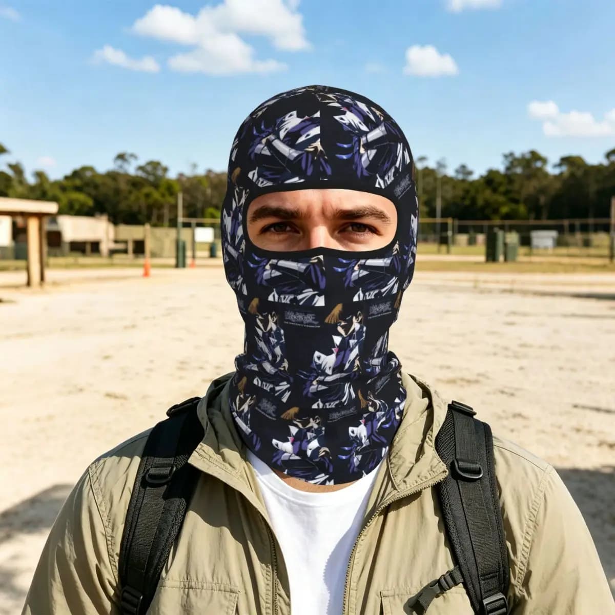 Blue-Eyes White Dragon Japanese Anime Yu-Gi-Oh Thin Balaclava Full Face Mask Sun Protection Neck Gaiter For Motorcycle Outdoor