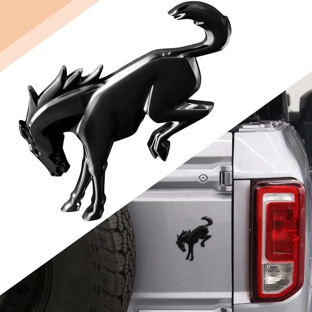 3D Emblem Decalcomanie Stickers Vinyl Emblem Posterior Black ABS Door Rear Compatible with Ford Bronco Sport Accessories 2020 2021 2022 2023