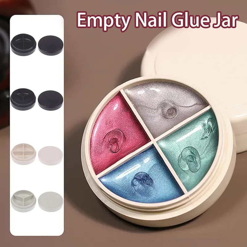 【Pace】 3/4 Griglie Gel per tappatura delle unghie Barattolo vuoto Glitter Custodia per smalto dipinto per unghie Scatola per imballaggio Organizzatore di colla UV per manicure