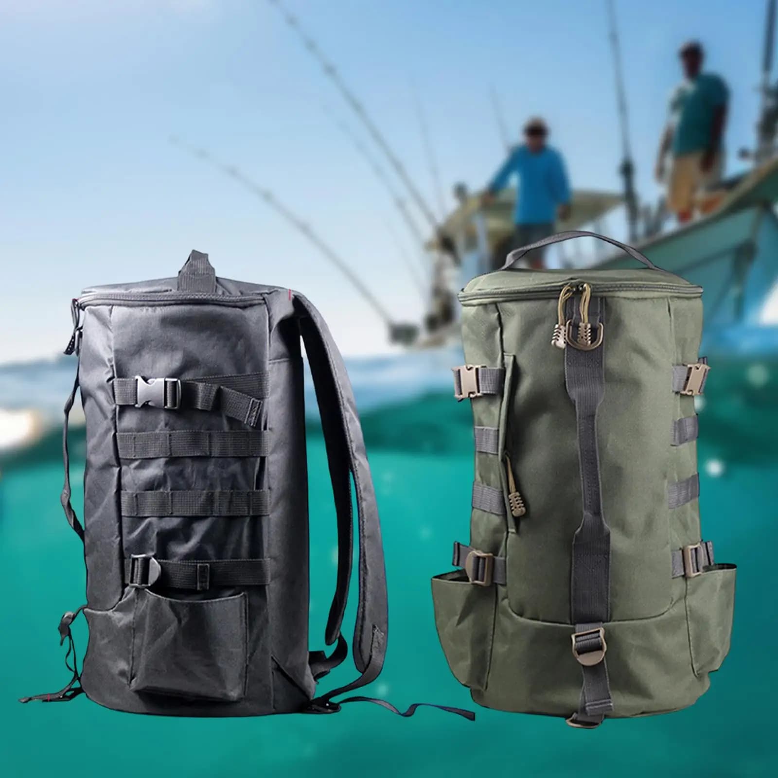 Spacious Fishing Equipment Backpack, Multifunctional Organizer with Candle Holder for Fishing Tools