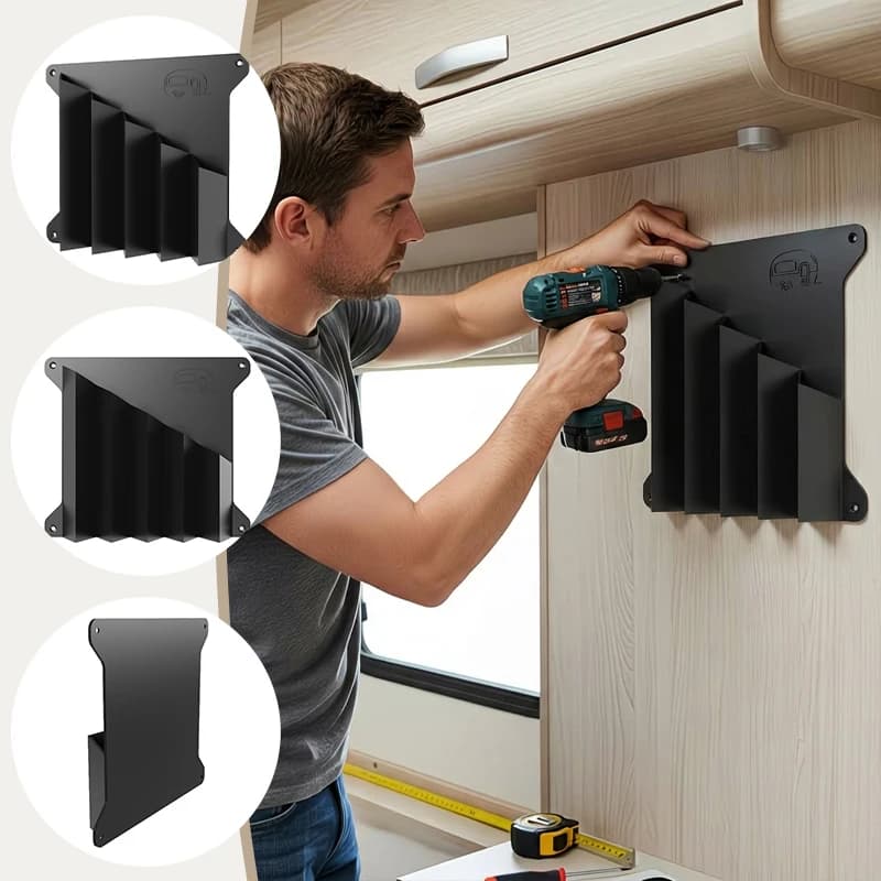 Scatola portaoggetti per camper con 5 tasche, organizer universale da appendere, porta attrezzi in plastica per furgoni, camper, roulotte e motorhome